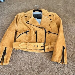Bagatelle Women's Yellow Suede Leather Jacket